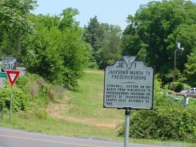 Jackson’s March to Fredericksburg Marker. Click for full size. Jackson’s March to Fredericksburg Marker image. Click for full size.