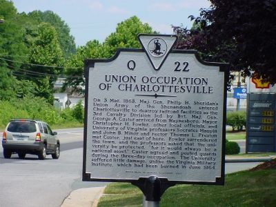 Union Occupation of Charlottesville Marker image. Click for full size.