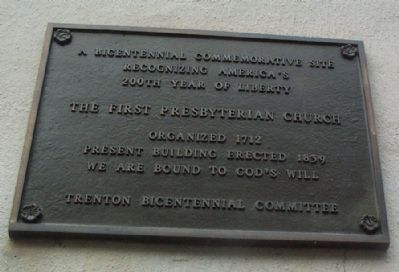 The First Presbyterian Church Marker. Click for full size. The First Presbyterian Church Marker image. Click for full size.