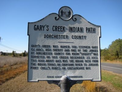 Gary's Creek - Indian Path Marker image. Click for full size.