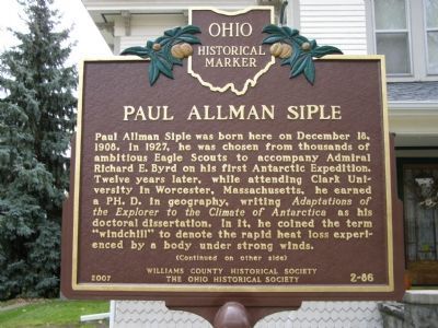 Paul Allman Siple Marker image. Click for full size.