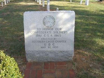 To honor our Confederate Soldiers Marker. Click for full size. To honor our Confederate Soldiers Marker image. Click for full size.