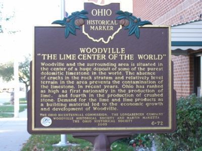 Woodville "The Lime Center of the World" Marker image. Click for full size.