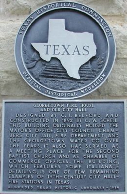 Georgetown Fire House and Old City Hall Marker image. Click for full size.