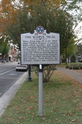 The Scopes Trial Marker. Click for full size. The Scopes Trial Marker image. Click for full size.