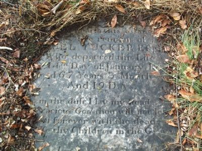 Samuel Tucker tombstone inside wall enclosure. image. Click for full size.