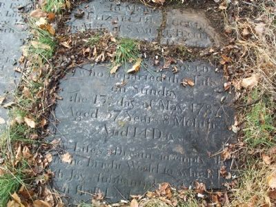 Elizabeth Gould tombstone inside wall enclosure. image. Click for full size.