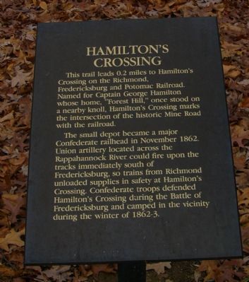 Hamilton's Crossing Marker. Click for full size. Hamilton's Crossing Marker image. Click for full size.