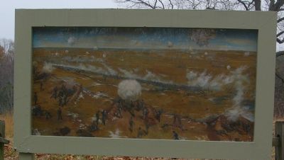 Artist's conception of the Union attack against this Confederate position December 13, 1862 image. Click for full size.
