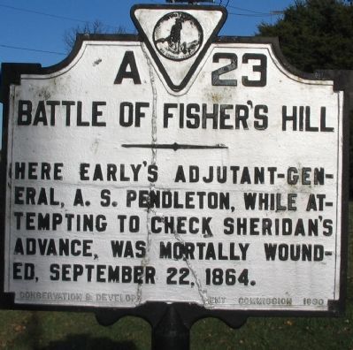 Battle of Fisher's Hill Marker image. Click for full size.