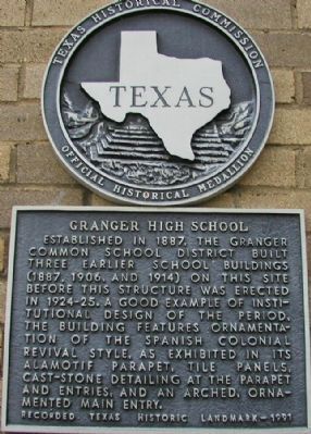 Granger High School Marker image. Click for full size.