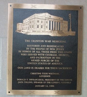 Trenton War Memorial Rededication Marker image. Click for full size.