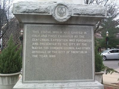Washington Crossing the Delaware - pedestal back. Click for full size. Washington Crossing the Delaware - pedestal back image. Click for full size.