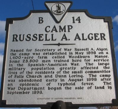 Camp Russell A. Alger Marker image. Click for full size.