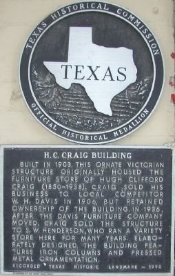 H. C. Craig Bulding Marker. Click for full size. H. C. Craig Bulding Marker image. Click for full size.