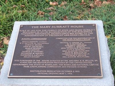 The Mary Surratt House Restoration image. Click for full size.