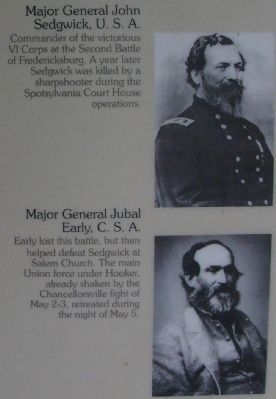 Opposing commanders at the Second Battle of Fredericksburg. Click for full size. Opposing commanders at the Second Battle of Fredericksburg image. Click for full size.