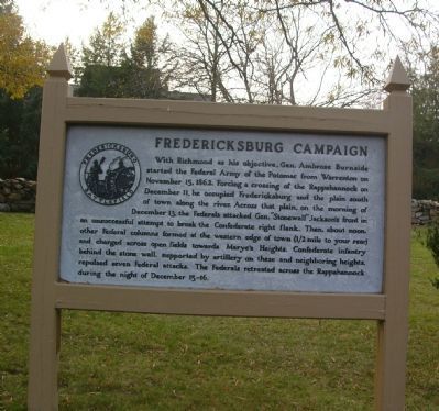 Fredericksburg Campaign Marker. Click for full size. Fredericksburg Campaign Marker image. Click for full size.