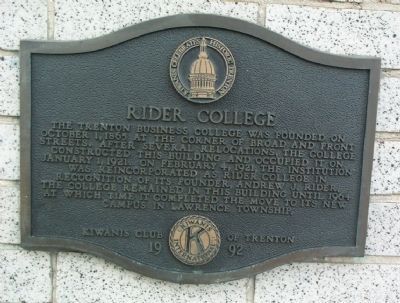Rider College Marker. Click for full size. Rider College Marker image. Click for full size.