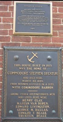 Decatur House Marker image. Click for full size.