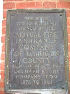 Mutual Fire Insurance Company of Loudoun County Marker image. Click for full size.