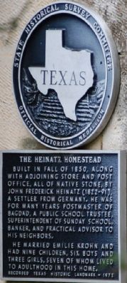 Heinatz Homestead Marker. Click for full size. Heinatz Homestead Marker image. Click for full size.