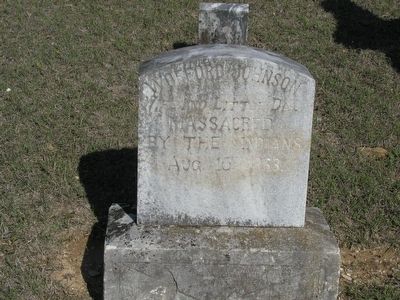Wofford Johnson, Wife, and little daughter Grave Marker image. Click for full size.