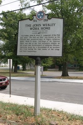 The John Wesley Work Home Marker (Reverse) image. Click for full size.