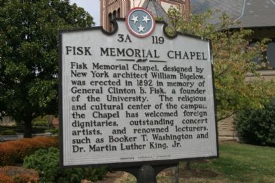 Fisk Memorial Chapel Marker - Back. Click for full size. Fisk Memorial Chapel Marker - Back image. Click for full size.