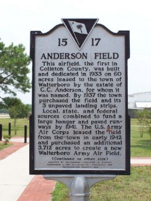 Anderson Field Marker image. Click for full size.