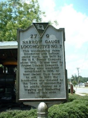 Narrow Gauge Locomotive No. 7 Marker image. Click for full size.