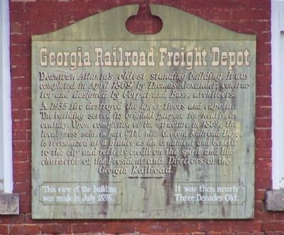 Georgia Railroad Freight Depot - Exterior Marker image. Click for full size.