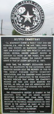 Hutto Cemetery Marker image. Click for full size.