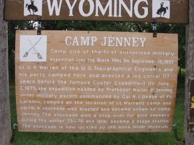 Camp Jenney Marker. Click for full size. Camp Jenney Marker image. Click for full size.