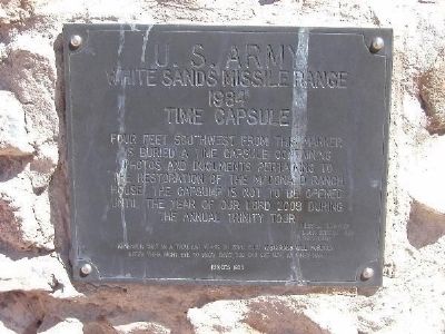 Trinity Site Time Capsule at the McDonald Ranch House Site image. Click for full size.