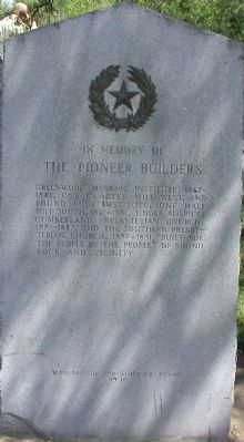 The Pioneer Builders, In Memory of Marker. Click for full size. The Pioneer Builders, In Memory of Marker image. Click for full size.