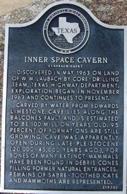 Inner Space Cavern Marker. Click for full size. Inner Space Cavern Marker image. Click for full size.