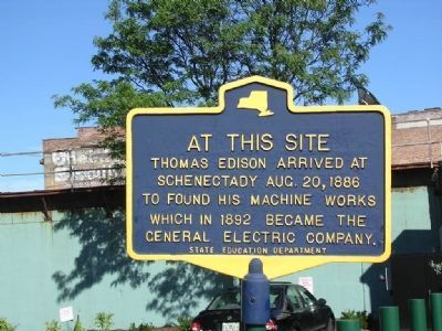 Thomas Edison Arrived at Schenectady Marker image. Click for full size.