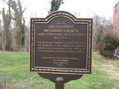 The Old Stone Methodist Church Marker image. Click for full size.