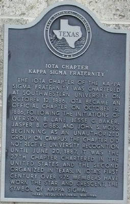 Iota Chapter Kappa Sigma Marker image. Click for full size.