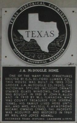 J. A. McDougle Home Marker. Click for full size. J. A. McDougle Home Marker image. Click for full size.