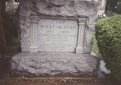Camp William Penn Mermorial, Erected July 4, 1943. Click for full size. Camp William Penn Mermorial, Erected July 4, 1943 image. Click for full size.