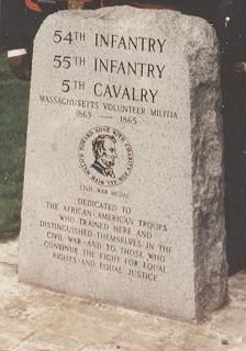 Memorial to Massachusetts' Black volunteers. Click for full size. Memorial to Massachusetts' Black volunteers image. Click for full size.