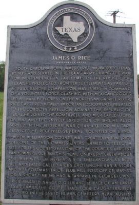 James O. Rice Marker image. Click for full size.