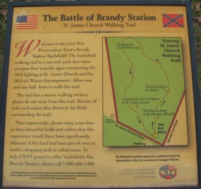 The Battle of Brandy Station<br>St. James Church Walking Trail image. Click for full size.