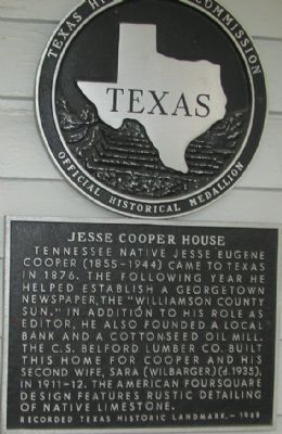 Jesse Cooper House Marker image. Click for full size.