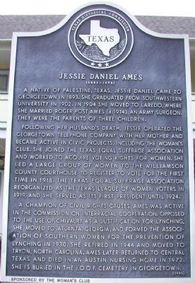 Jessie Daniel Ames Marker. Click for full size. Jessie Daniel Ames Marker image. Click for full size.