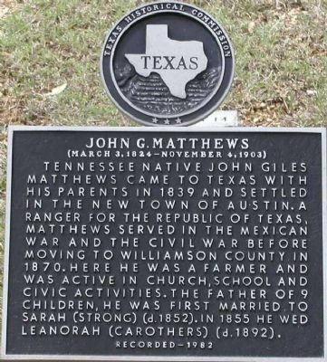 John G. Matthews Marker image. Click for full size.