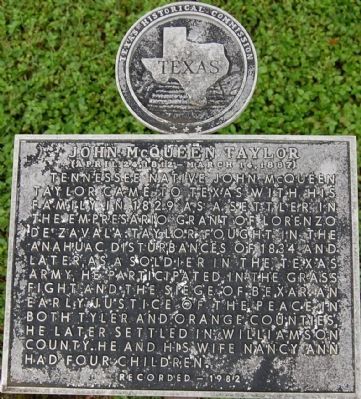 John McQueen Taylor Marker image. Click for full size.
