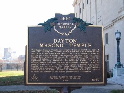 Dayton Masonic Temple Marker (Side B) image. Click for full size.